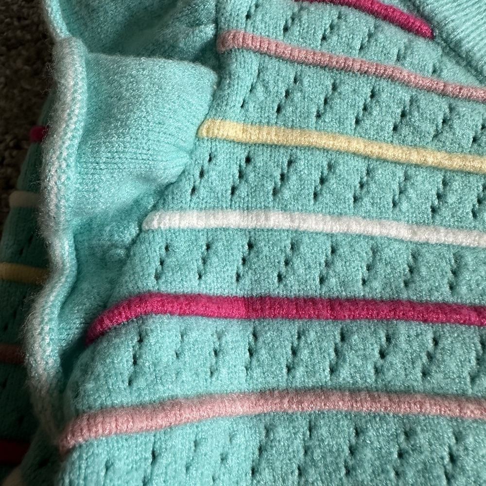 Mint and Stripe Flutter Sleeve Sweater Top Large - Picture 3 of 7